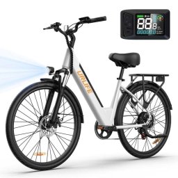 Bicicleta eléctrica URLIFE E26 motor 750 W batería 48 V 10,4 Ah blanca