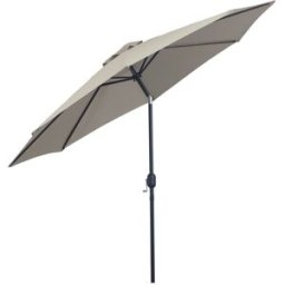 Outsunny Sombrilla de jardín 295x295x250 cm gris claro