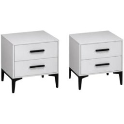 Home Heavenly Pack 2 mesitas de noche con 2 cajones en color blanco 49 x 40 x 45 cm