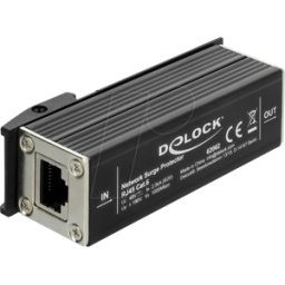 DELOCK 62062 - RJ45 Network Surge Protector, Top-Hat Rail Mounting