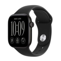 Apple Watch Series 12 (GPS) - Caja de aluminio en negro (42 mm) - Correa deportiva negra - Talla S/M