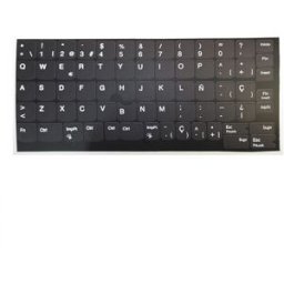 Kit Pegatinas Teclado Español Completo para Lenovo, Vinilo Resistente con Fondo Negro UV
