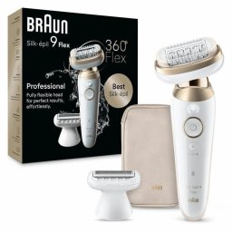 Depiladora Braun Silk-épil 9 Flex 9-041 Oro Blanco MicroGrip 40 pinzas 2 velocidades