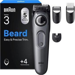 Recortadora de Barba Facial Braun Series 3 BT3525 Inalámbrica 50min Seco 40 Ajustes 3 Peines