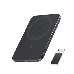 Power bank Anker Nano 5.000 mAh ultrafino, 15W Qi2 carga inalámbrica, Compatible con MagSafe, Negro