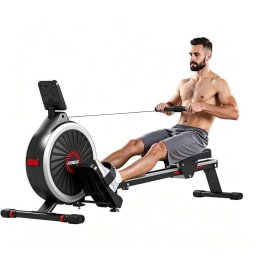 Máquina de Remo Magnética HomeFitnessCode 16 Niveles Resistencia Pantalla LCD