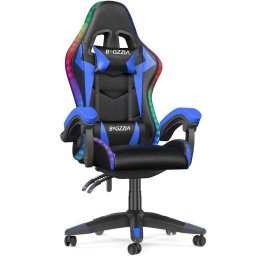 Silla Gaming Naspaluro LED RGB con Soporte Lumbar y Reposacabezas Azul