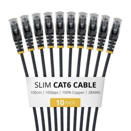 Cable de Red StarTech Cat6 UTP Slim Negro 1 m Pack 10