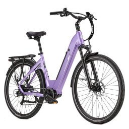 Bicicleta eléctrica urbana TTGO C7 SE 250 W 36 V 18 Ah 28" morada