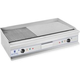 Royal Catering Plancha eléctrica fry-top doble - 100 cm - liso - 2 x 3.200 W 10010066
