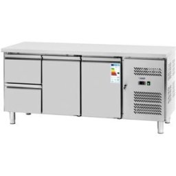 Mesa refrigerada - 417 L - 2 x GN 1/2 + 2 compartimentos - 179 x 70 cm - Royal Catering 10013232