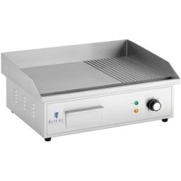 Royal Catering Plancha eléctrica fry-top - 548 x 350 mm - ondulada + lisa - 3.000 W 10012023