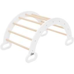 ECD Germany Arco de escalada madera natural-blanco 89x52x45,5cm para interio