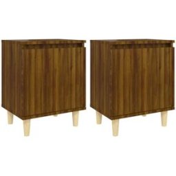 Prolenta Premium Mesitas de noche tabaco marrón 40 x 30 x 50 cm