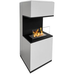 Chimenea bioetanol de suelo divina fire acero blanco 38x38x100 cm