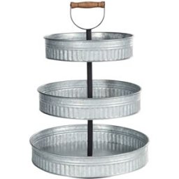 Beliani Soporte para tartas de 3 pisos plateado