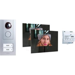 M-E ME VD ALU 6209SS - Juego de intercomunicador de puerta con vídeo, plateado