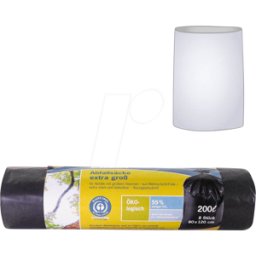 SECOLAN 00108 - Secolan® bolsas de basura, 200,0 l negro 45,0 µm, 8 piezas