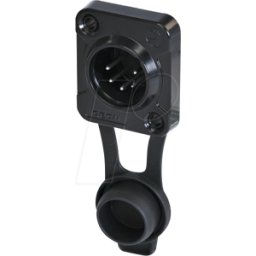 REAN RRX5M-Z0011 - XLR enchufe incorporado de 5 pines, IP65, carcasa cromada negra