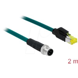DELOCK 85442 - Cable de red conector macho M12 codificado en D de 4 clavijas >