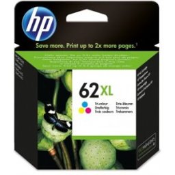 HP Cartucho de tinta original 62XL de alta capacidad tricolo Original Cian, Magenta, Amarillo Para H