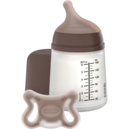 Suavinéx Juego de biberón para recién nacidos Zero Zero con chupete fisiológico 1 un. Deep 180mL