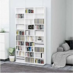 vidaxl Armario para CDs madera contrachapada blanco 102x23x177,5 cm