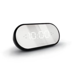 Reloj despertador digital Metronic 477037 Negro Espejo Doble Alarma FM LED Sleep