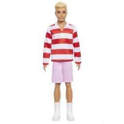 Muñeco Barbie Ken Fashionistas Polo Rayas Rojo y Blanco Pantalón Corto Rosa
