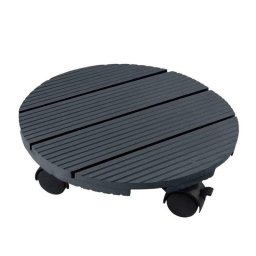 Soporte Rodante Macetas Nature WPC Antracita Ø30 cm 4 Ruedas Carga 50 kg