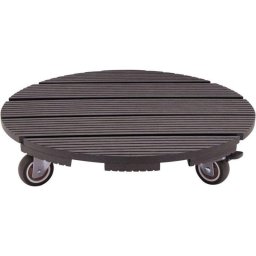 Soporte para Macetas Nature Redondo WPC con Ruedas y Frenos Antracita 38 cm