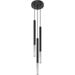 Sollux Lighting Lámpara de techo cromo negro acero alt. 90 cm