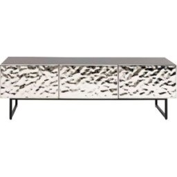 Kare Design Mueble de tv 1 puerta de madera bicolor plata y negro