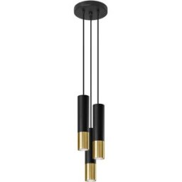 Sollux Lighting Lámpara de techo negro/dorado acero alt. 90 cm