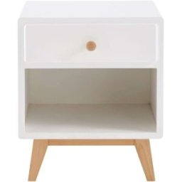 Maisons du Monde Mesita de noche infantil blanca con 1 cajón y hueco