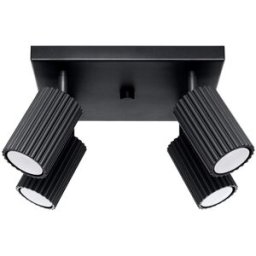 Sollux Lighting Lámpara de techo negro aluminio alt. 25 cm