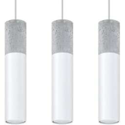 Sollux Lighting Lámpara de techo blanco/gris acero/concreto alt. 90 cm