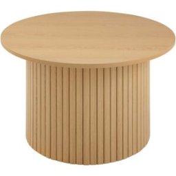 Calicosy Mesa de centro redonda con base de listones efecto madera h40 cm
