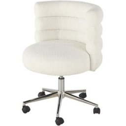 Maisons du Monde Silla de oficina giratoria de tejido efecto borreguito