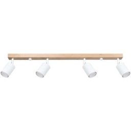 Sollux Lighting Lámpara de techo madera blanca acero/madera alt. 117 cm