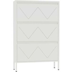 Mobili Rebecca Zapatero 3 puertas en acero blanco 125x80x26