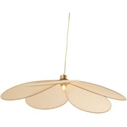 Maison Pavane Lámpara de techo de tela beige y metal dorado d75 cm