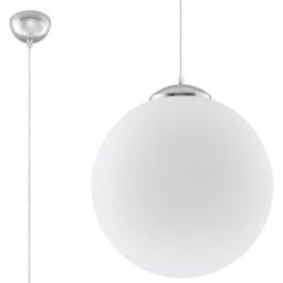 Sollux Lighting Lámpara de techo blanco cromo acero vidrio alt 120 cm
