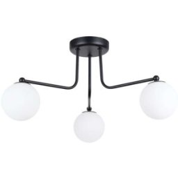Sollux Lighting Lámpara de araña negro/blanco acero/vidrio alt. 62 cm