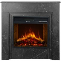 Divina fire chimenea eléctrica madera mármol negro 96x35x96 cm