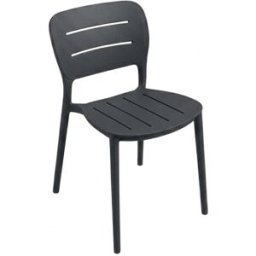 Edenjardin Pack 2 sillas de jardín sin brazos apilable Antracita