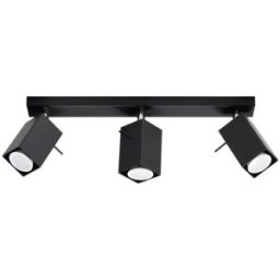 Sollux Lighting Lámpara de techo negro acero alt. 16 cm