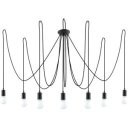 Sollux Lighting Lámpara de araña negro tela/acero alt. 150 cm