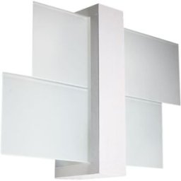 Sollux Lighting Lámpara de pared blanco madera/vidrio alt. 30 cm