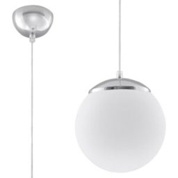 Sollux Lighting Lámpara de techo blanco/cromo acero/vidrio alt. 110 cm